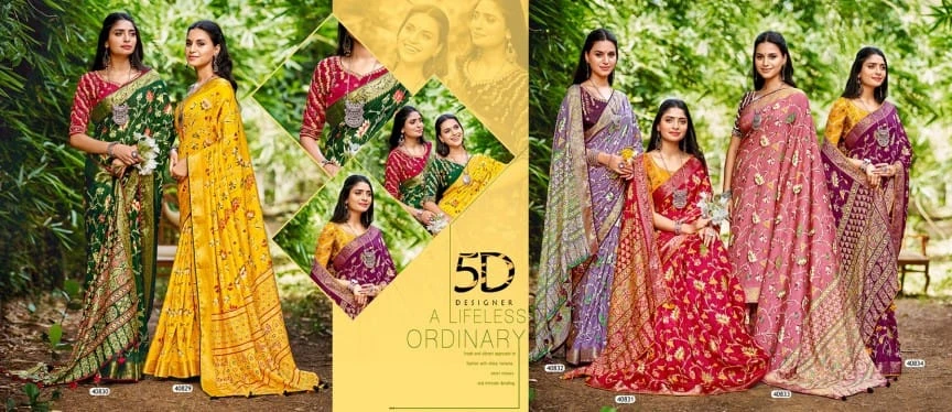 5D Designer Kanta Soft Silk Wholesale Fancy Sarees Catalog — Wholesale Sarees, MPA wholesale from Surat — view 8